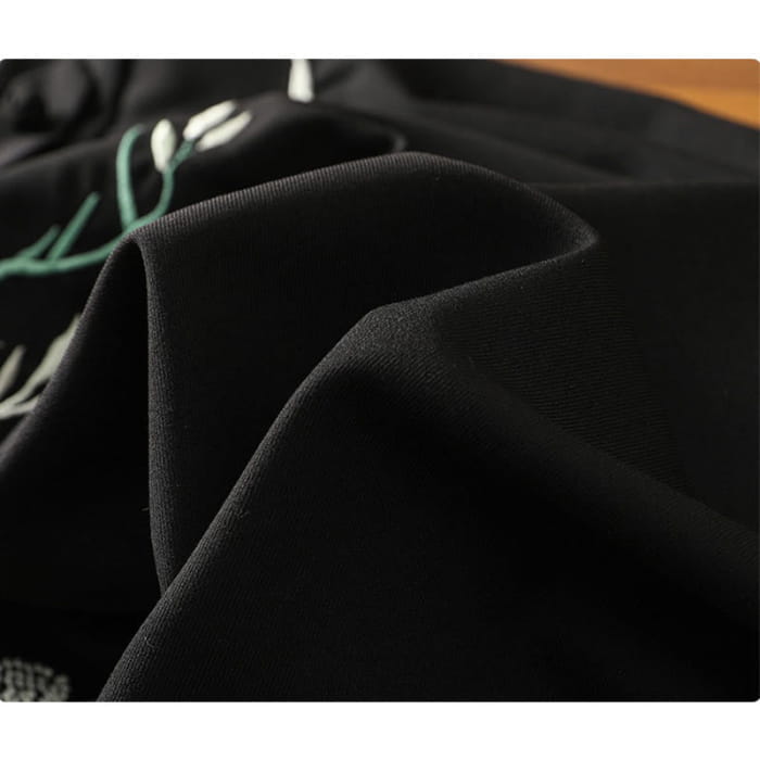 Embroidery Flower Tassel Shirt Print Skirt Set