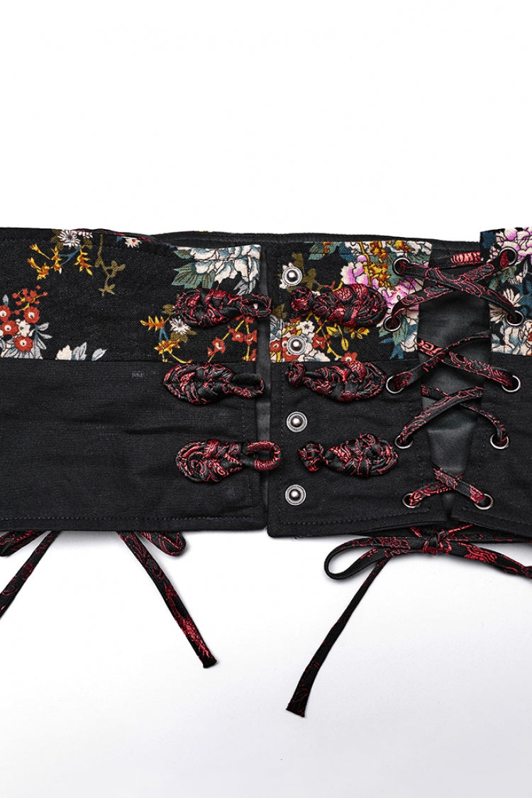 Floral Printed Long-Sleeved Gothic Lolita Kimono Dress Set