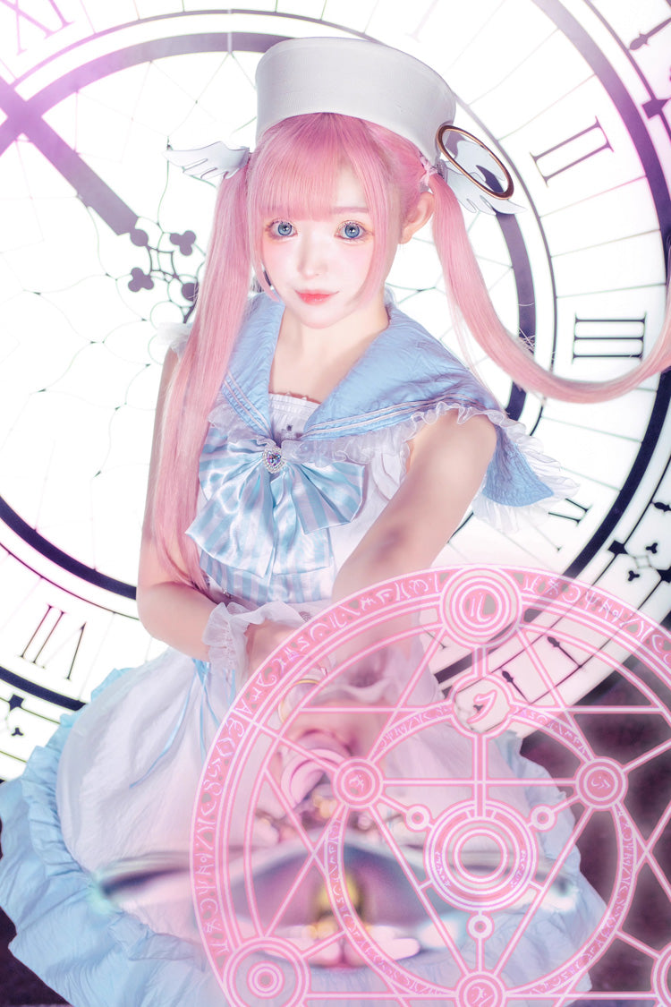 Jirai Kei Dress with Doll Collar and Ruffle Bow - Magical Girl, 2 Hues