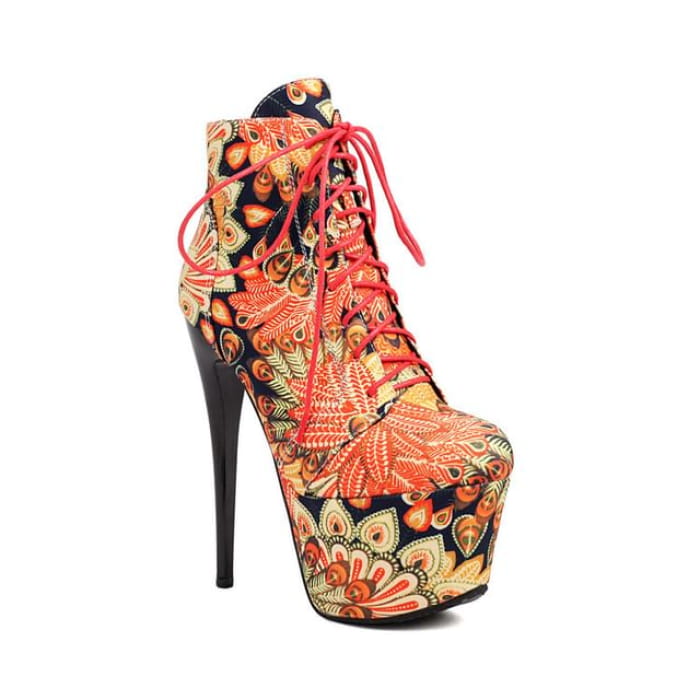 Floral Lace - Yellow & Orange - Black / 35