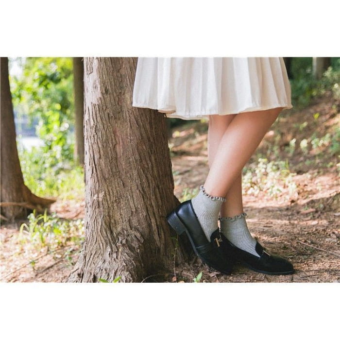 Frill Trim Knit Socks