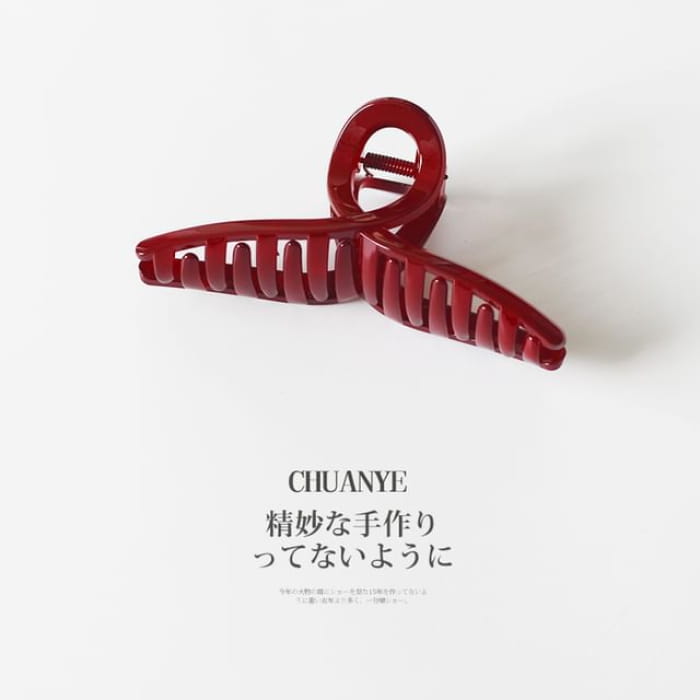 Hair Claw Clip - Type 06 - Wine Red / One Size