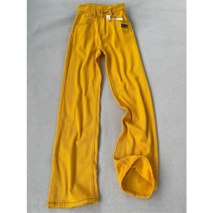 High Rise Contrast Stitched Loose Fit Jeans