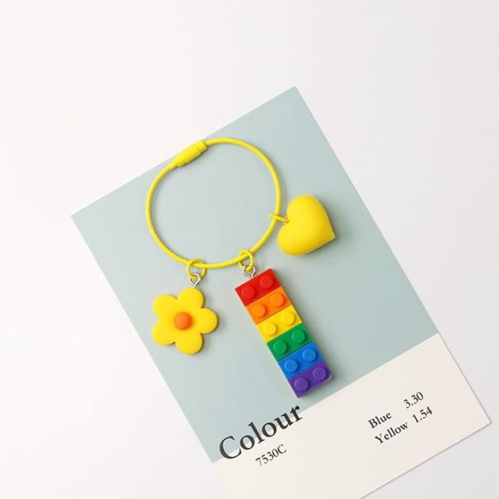Multicolor Brick Bag Charm / Key Ring - #4 / One Size
