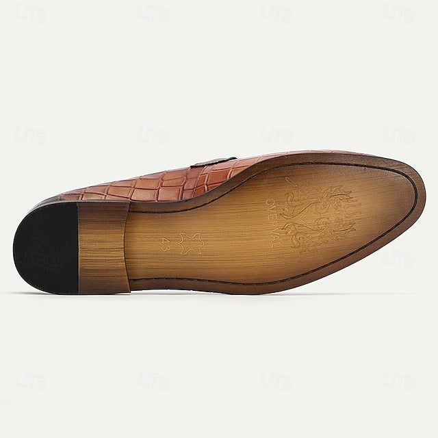 Brown Tassel Men's and Loafers Faux with Suede Detail