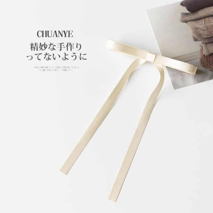 Plain Bow Hair Clip in 5 Colors - 5#White / One Size