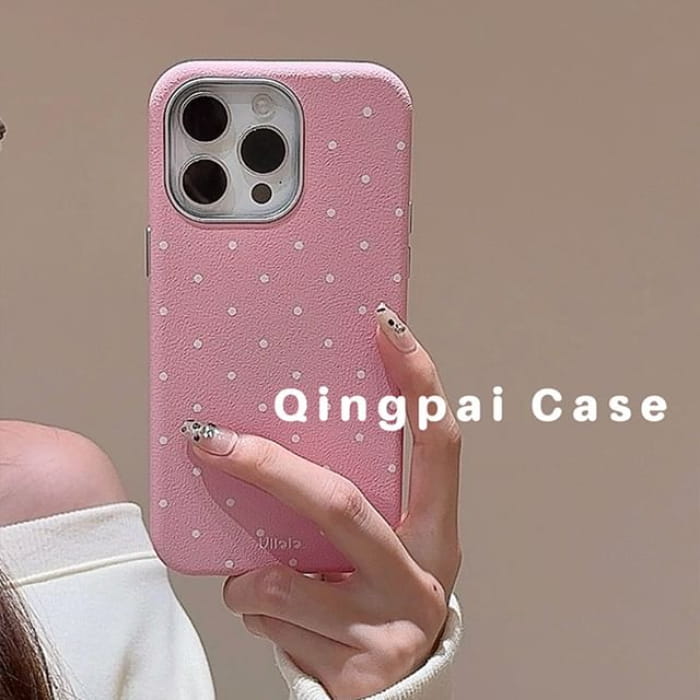 Plain Leather Dots Phone Case - iPhone 16 Pro Max / 15 / 14