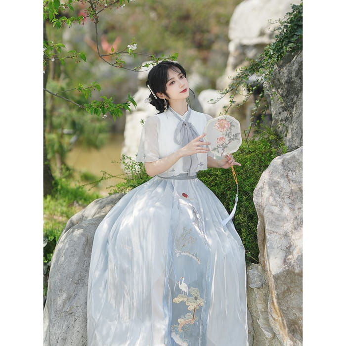 Set: Embroidered Maxi