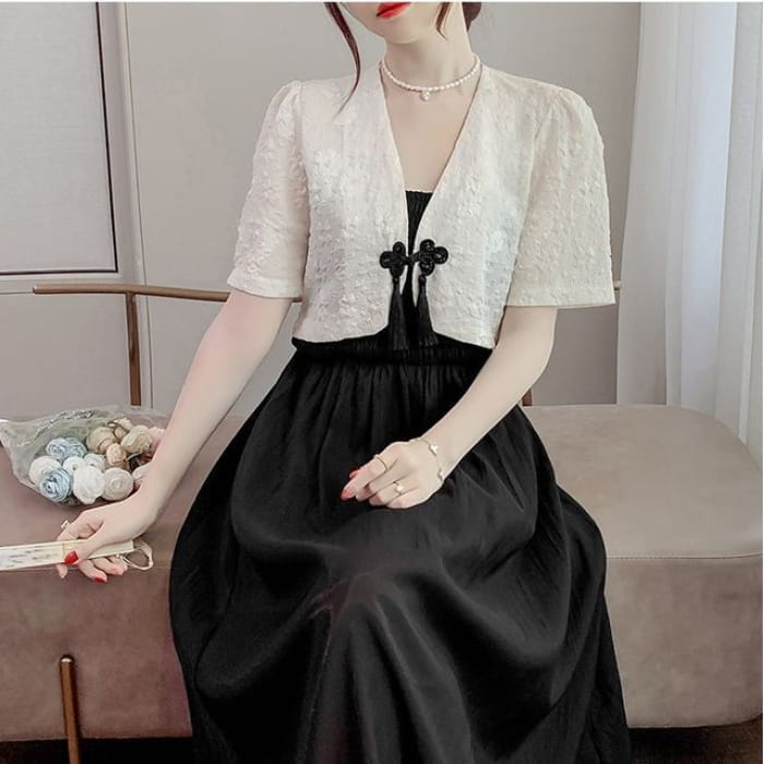Spaghetti Strap Plain Shirred Midi A-Line Dress Cospicky Spaghetti Strap Plain Shirred Midi A-Line Dress Cospicky