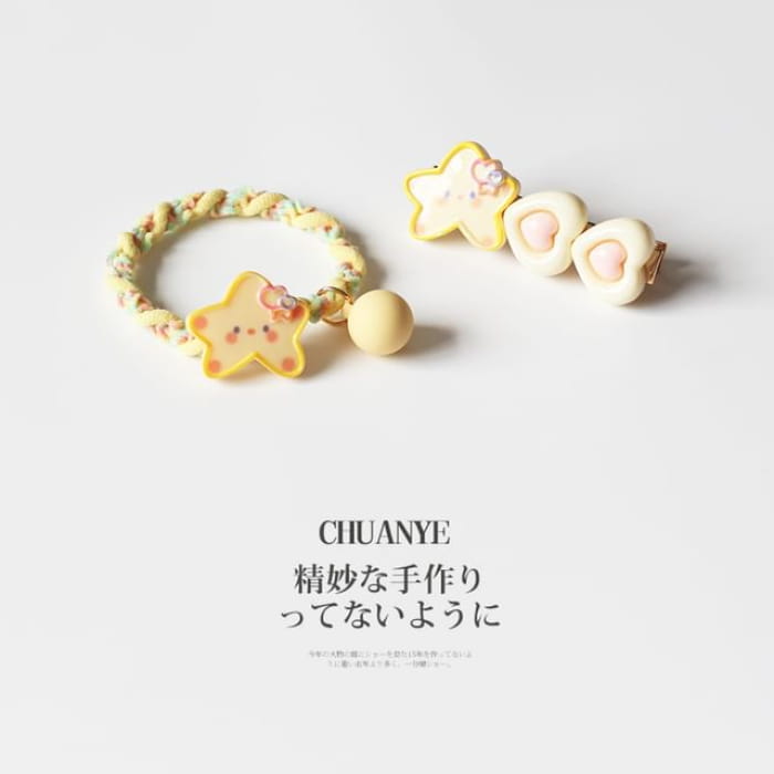 Star Hair Tie / Clip / Set - Type 04 - of 3 - 1 Pc & 2 Pcs