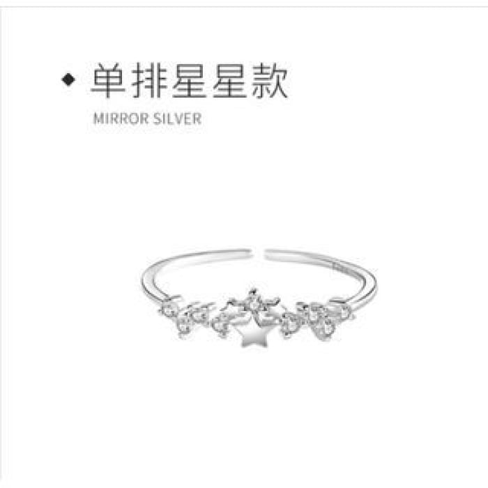 Star Sterling Silver Ring / Layered - Single - One Size