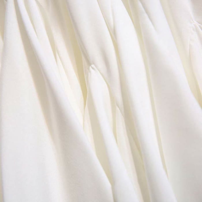 Sweet Boho Print Fringed Hollow Out Shirt Pleated Skirt