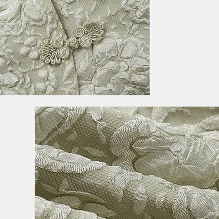 Vintage Green Embroidery Lapel T-Shirt Tradition Printed