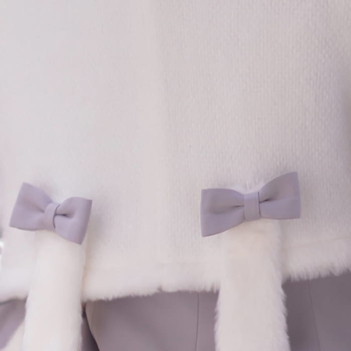 Vintage Purple Floral Bunny Embroidery Bow Knot Set