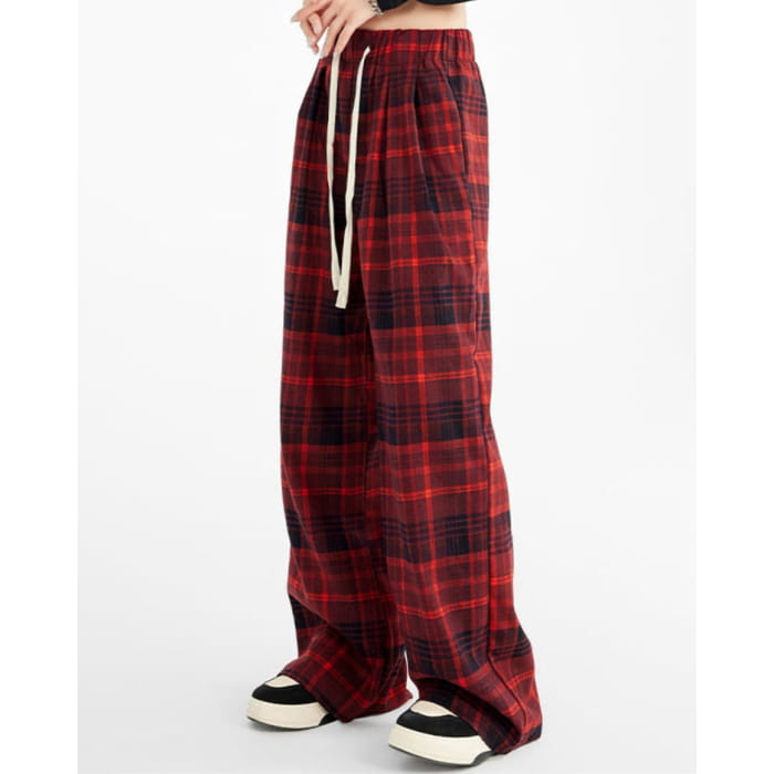 Vintage Red Plaid Pants