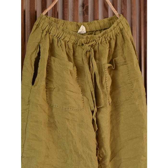 Women Summer Vintage Ramie Harem Pants BN1008 - Bottoms