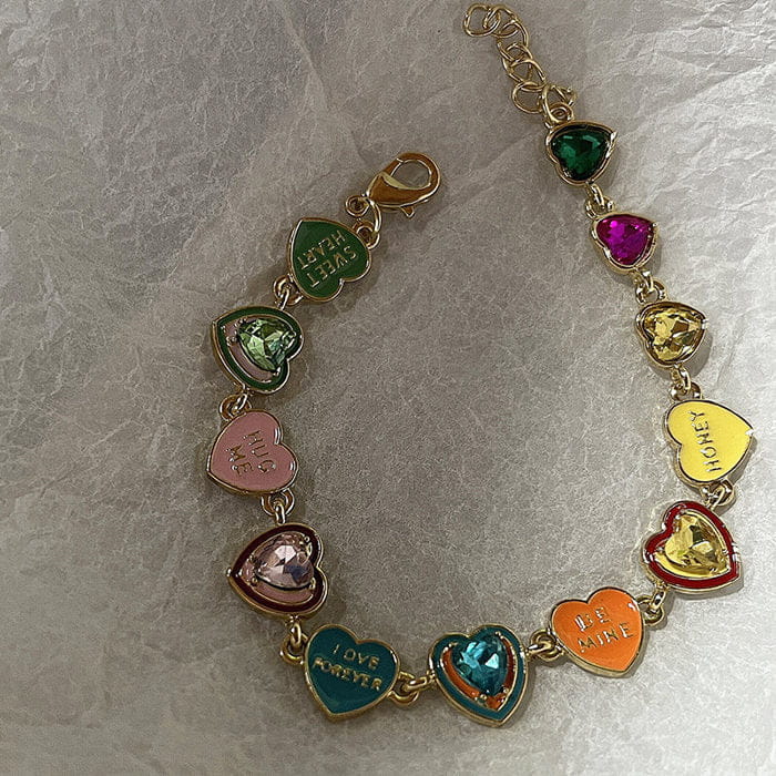 Y2K Colorful Hearts Bracelet - Standart / bracelet