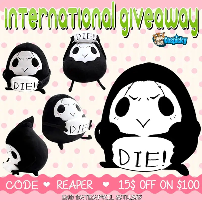 Kawaii Reaper Hold Pillow Giveaway