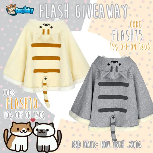 Neko Atsume Cape Flash Giveaway & Flash Sale