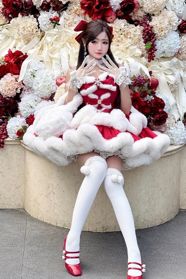 Red Strapless Bow Sweet Princess Dress - Holiday