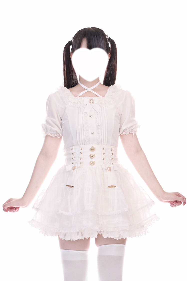 Love Hanabi Triple-Bow Organza Skirt - Three Color Options
