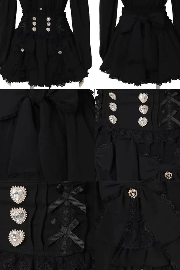 Gothic Plaid Ruffled Bow Jirai Lolita Skirt in Three Variants