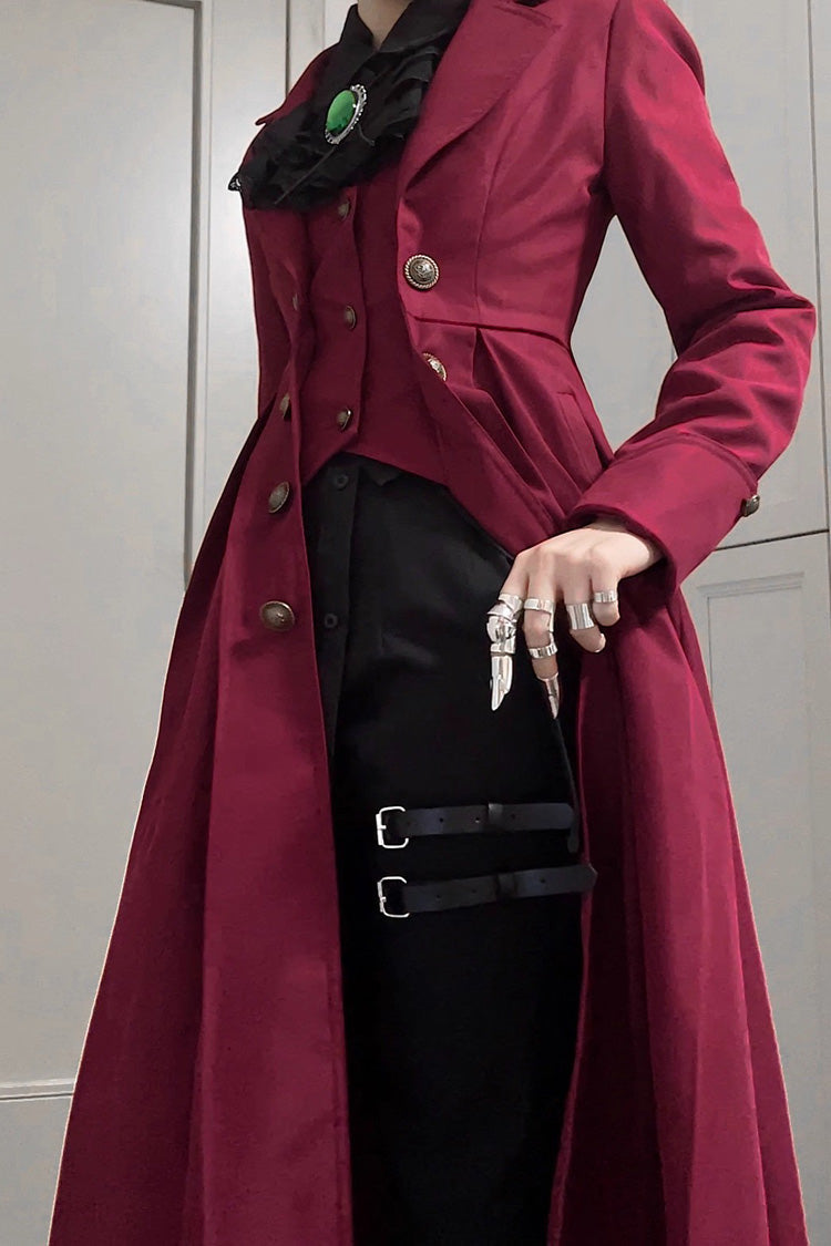 Slim Gothic Trench Coat with Long Sleeves - Paranoid's Punishment, 2 Shades