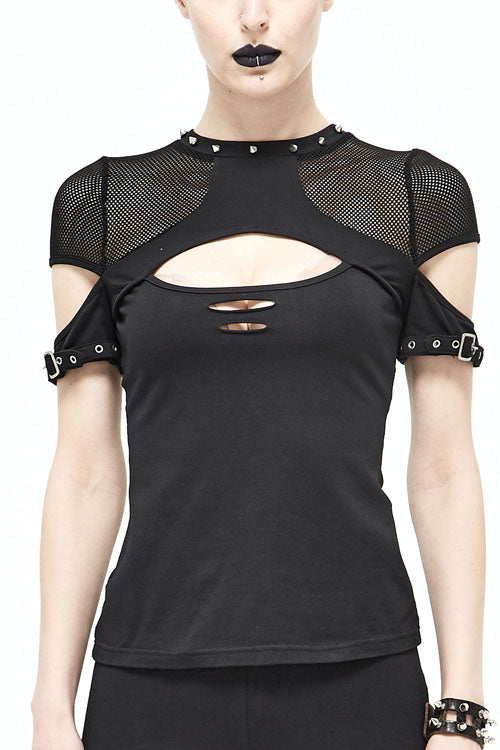 Stretchy Rock Mesh Top with Short Sleeves
