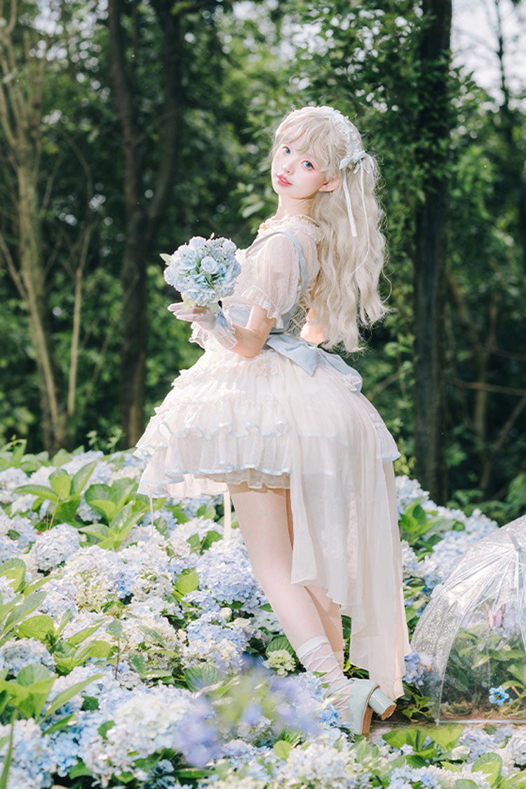 Light Blue Ballet JSK Dress with Triple Layers and Bow