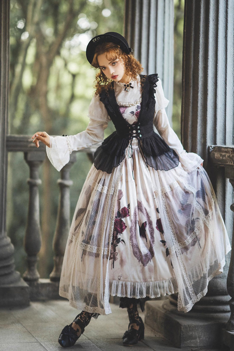 Multi-Color Printed Ruffled French Gothic Dress Set - Princess Classic
