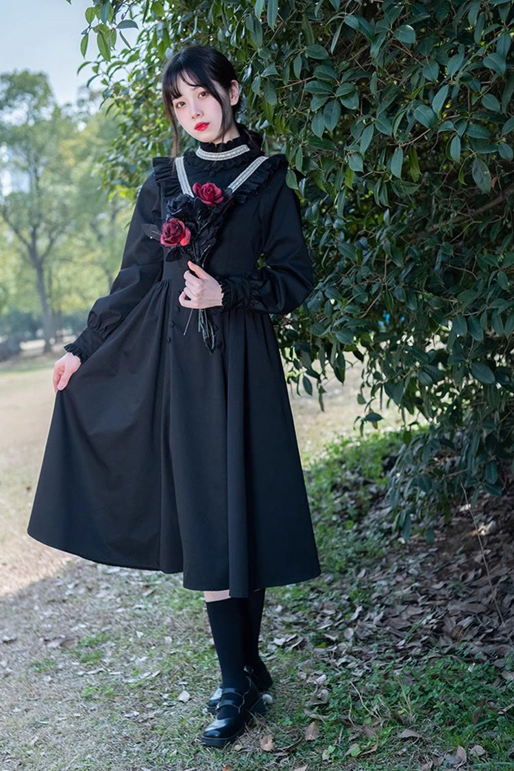Autumn Winter Stand Collar Long Sleeve Lolita Dress