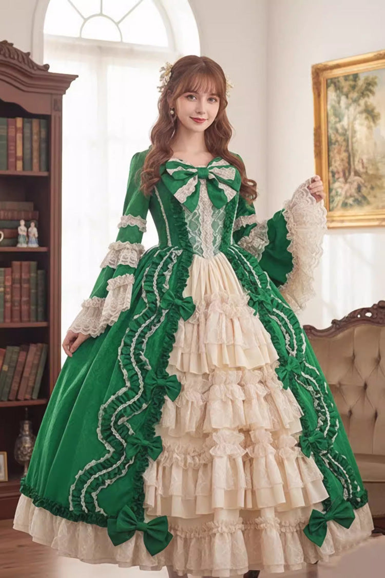 Victorian Princess Dress - Long Sleeve Ruffle Bow