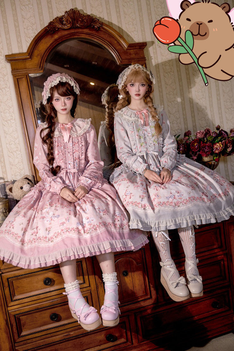 Floral Ruffle Plus Size Dress - Elegant Lolita