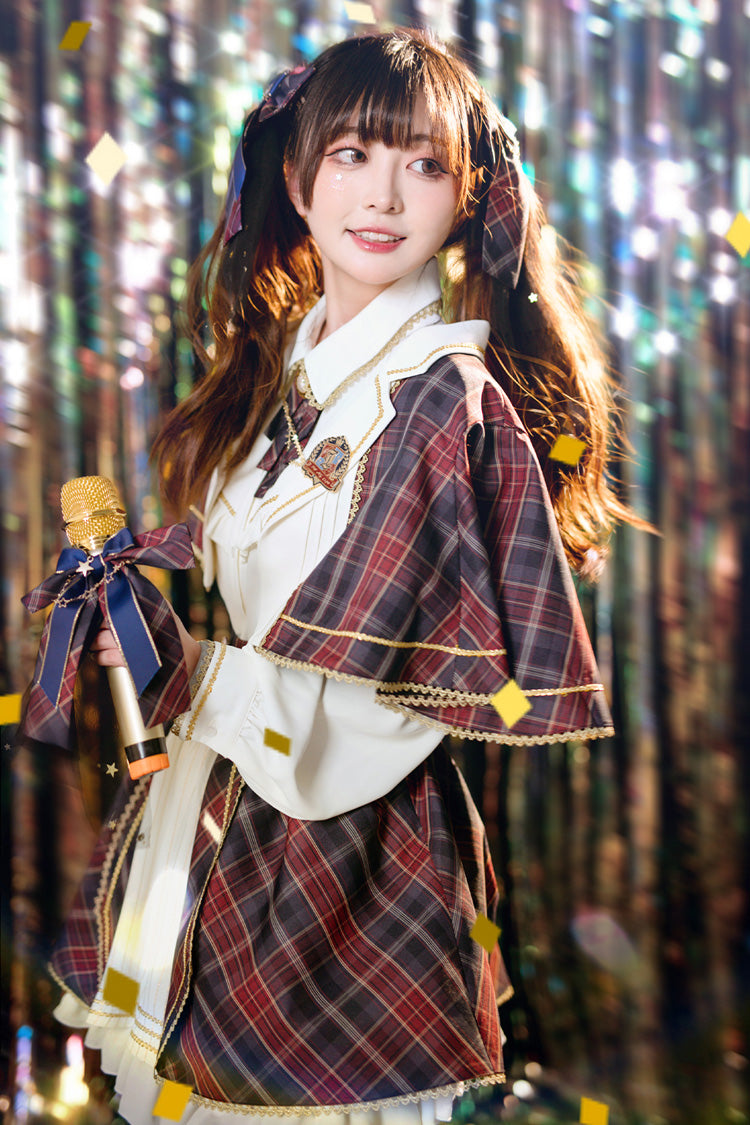 Multi-Color Plaid Ruffle Sweet Lolita Skirt with Idol Style