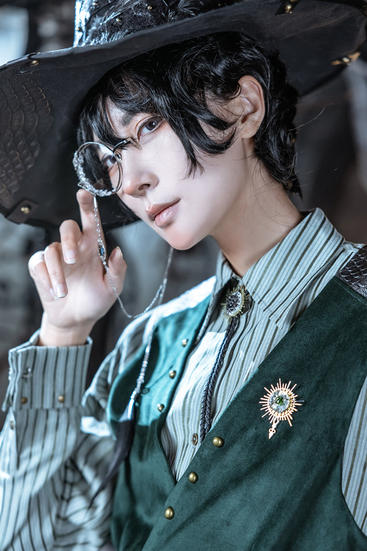 Emerald Double-Breasted Slim Ouji Prince Handsome Lolita Waistcoat