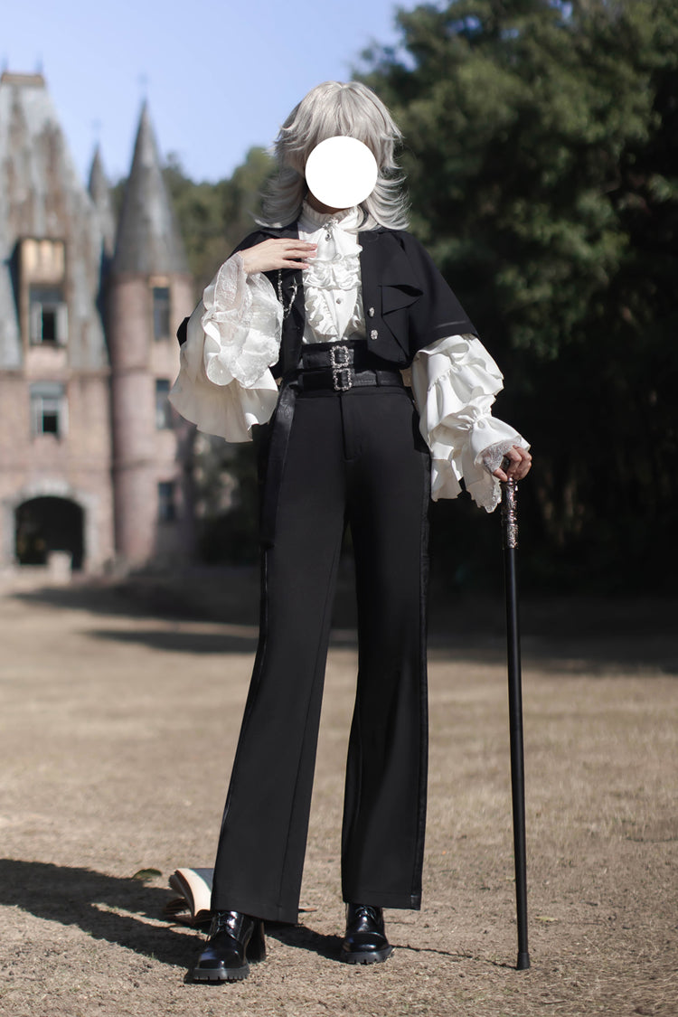 Noir Long-Sleeve Ruffled Ouji Skirt and Blouse - Day and Night Song