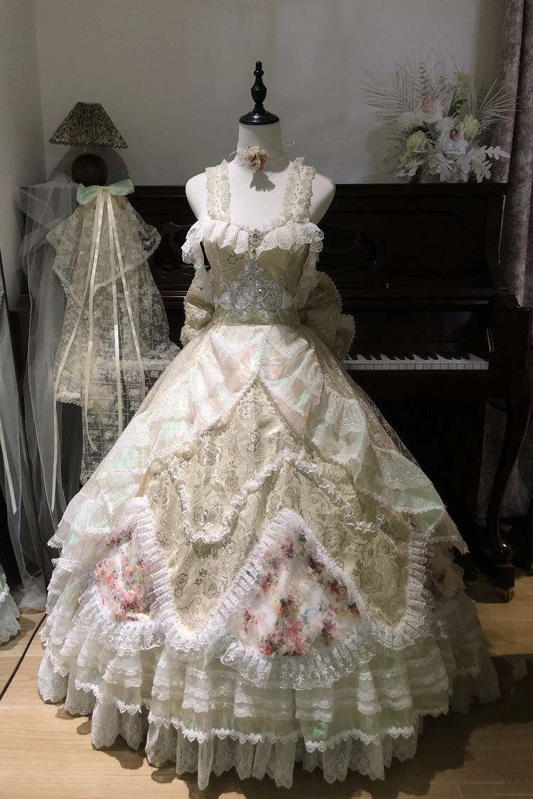 Embroidered Ruffled Hanayome Plus Size Lolita Dress Set