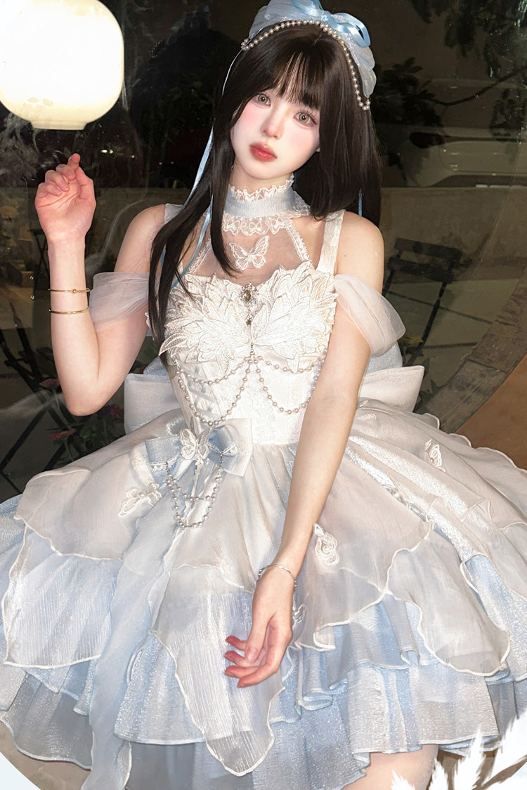 Layered Ruffle Bow Gothic Princess Lolita JSK