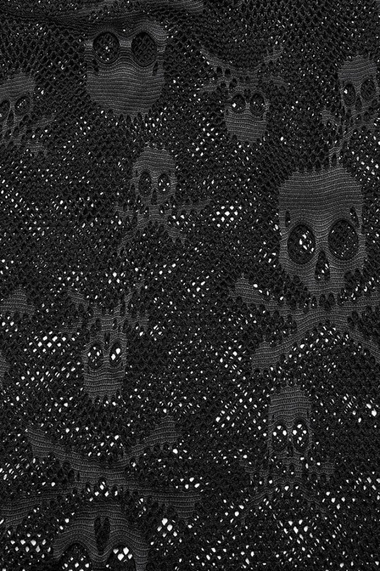 Skull Print Stitching Mesh Steampunk Vest