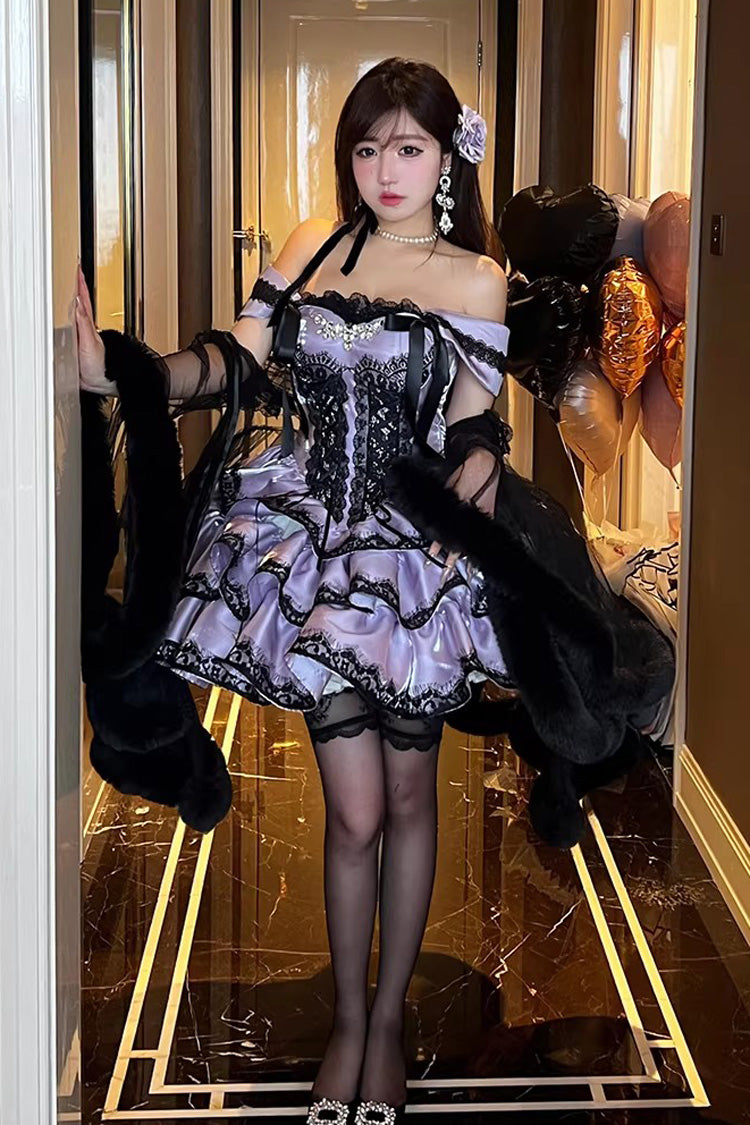 Violet Heart Love Poems Sleeveless Triple Ruffled Lace-Up JSK