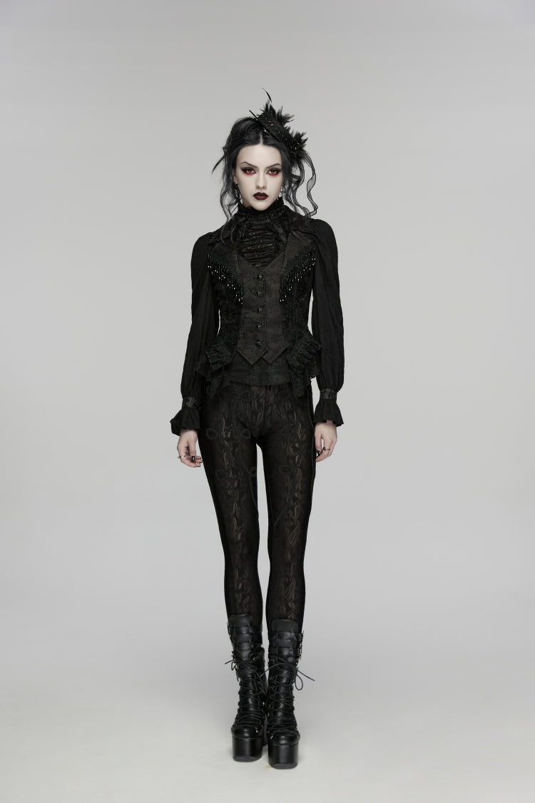 Cut-Out Lace Slim Gothic Cool Sleeveless Vest