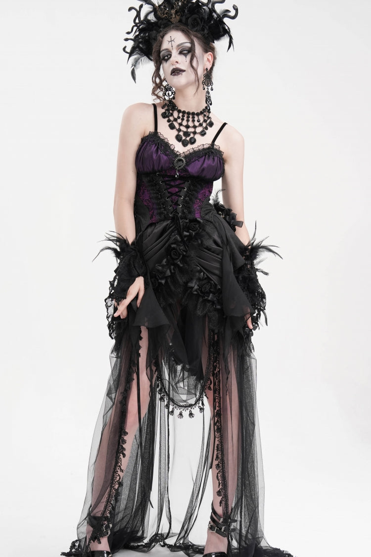 Heliotrope Lace-Up Overbust Gothic Corset