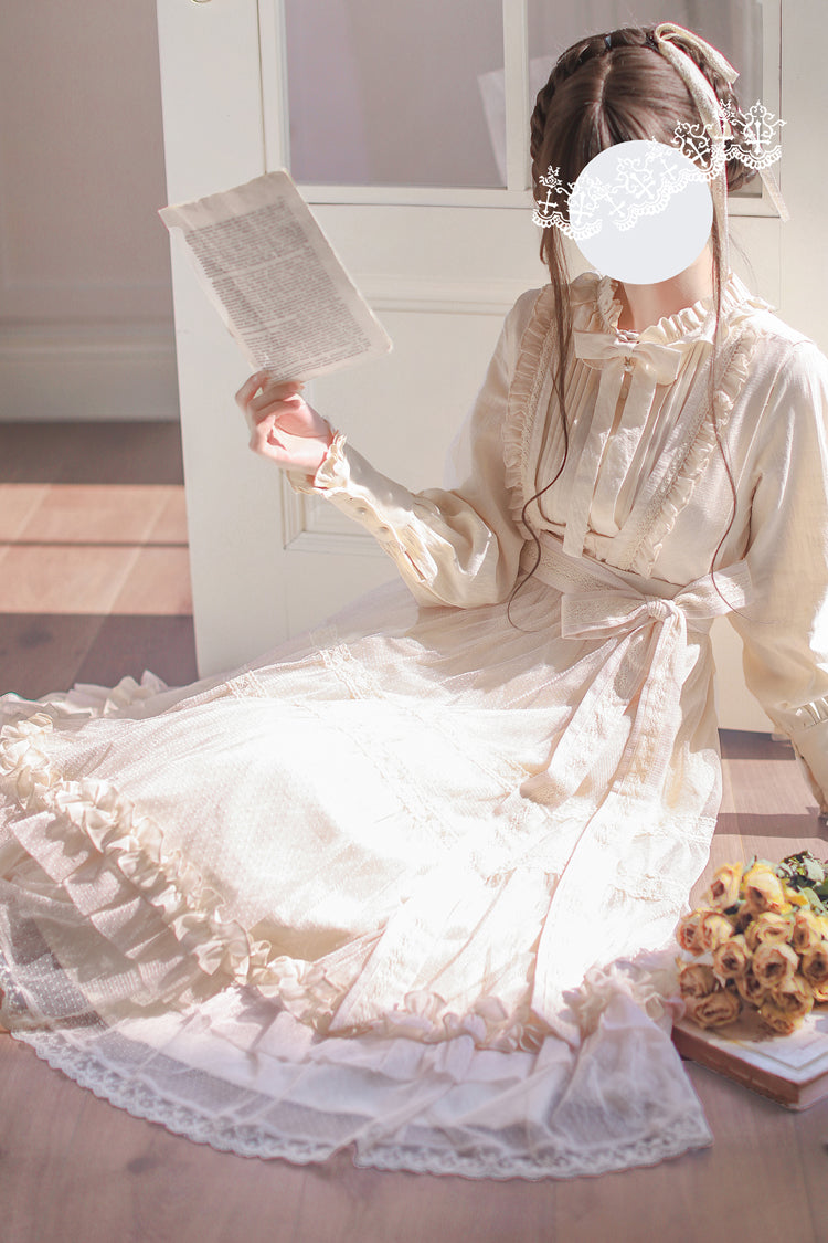Ivory Sleeveless Ruffled Lace Japanese Elegant Lolita Jumper