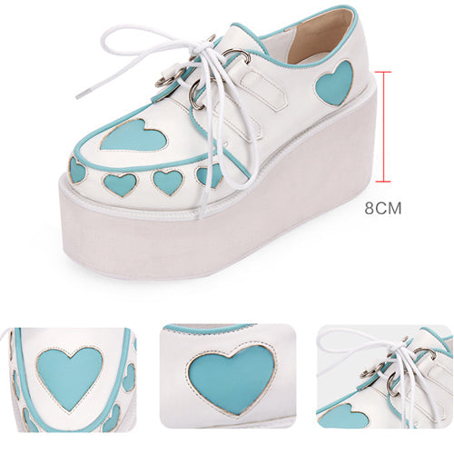 Heart Pattern Platform Sweet Lolita Shoes