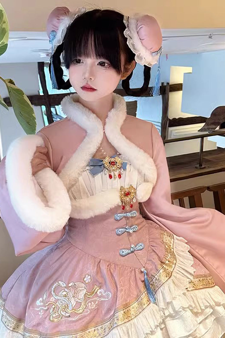 Multi Layer Embroidered Bow Chinese Style Jsk