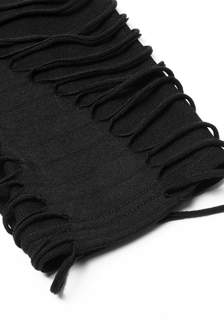 Jet Crewneck Long-Sleeve Double-Layer Distressed Gothic Blouse for Men