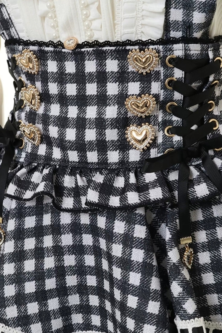 Plaid Ruffle Bow Skirt - Plus Size College Style