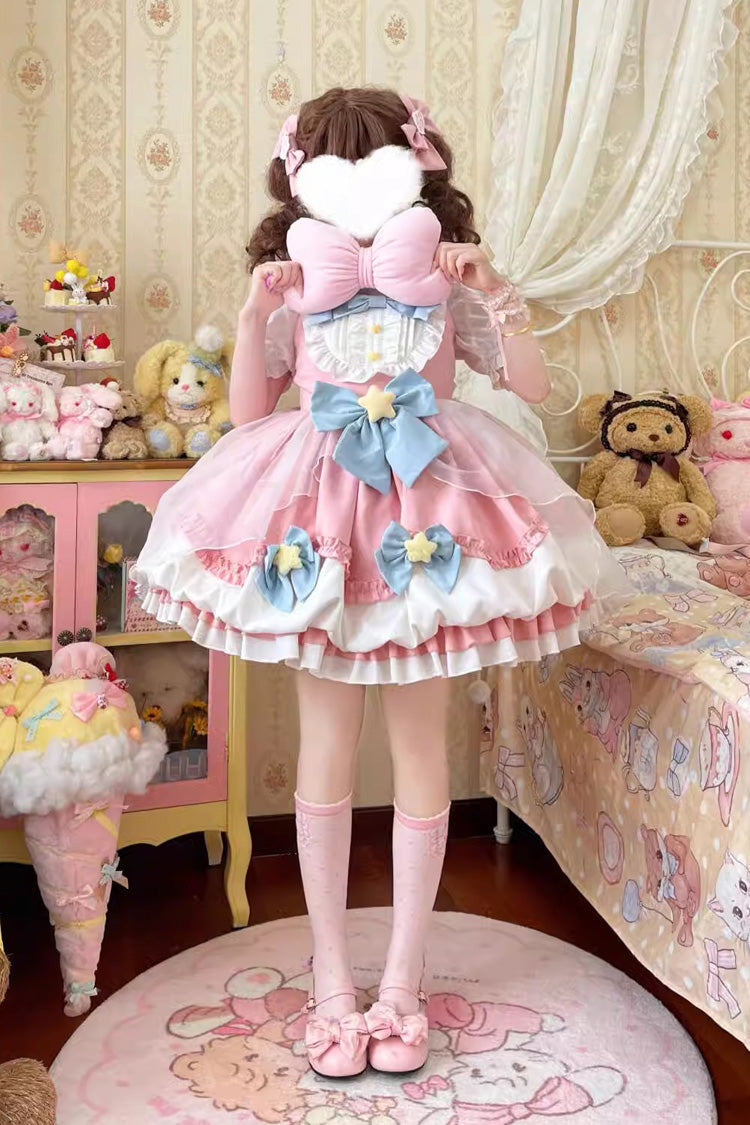 Wishing Star Bowknot JSK Dress with Bud Accents