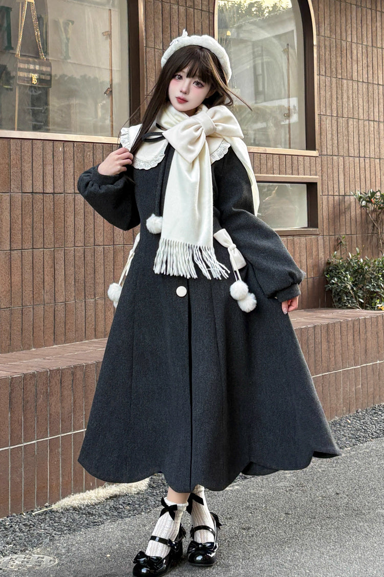 Sophisticated Long Sleeve Bow Lolita Overcoat