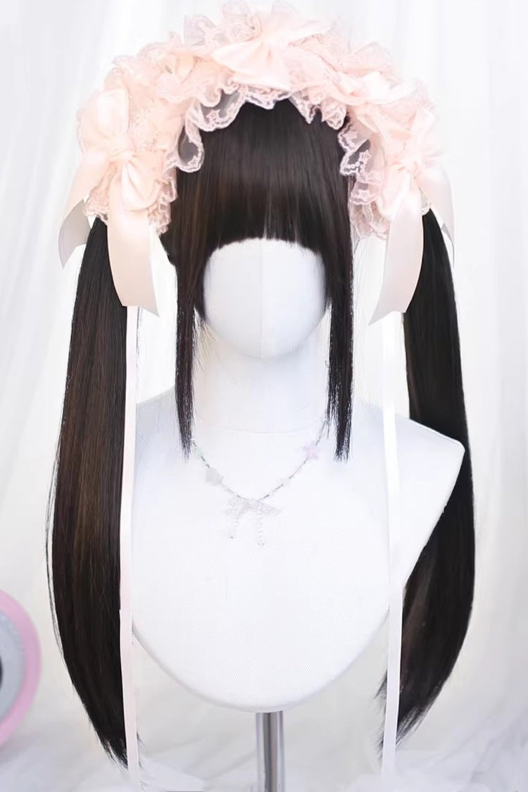 Daily Sweet Lolita Wig with Long Straight Twin Tails